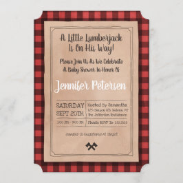 Pequeño Lumberjack - Invitación de Baby Shower rep
