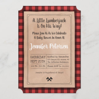 Pequeño Lumberjack - Invitación de Baby Shower rep