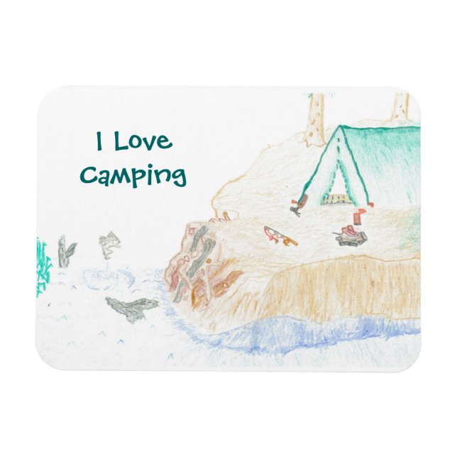 Pequeño me encanta el imán de camping (Horizontal)