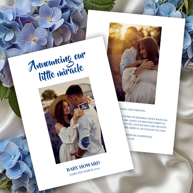 Pequeño milagro azul foto Invitación de embarazo (Subido por el creador)