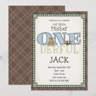 Pequeño Mister ONE maravillosa invitación de cumpl
