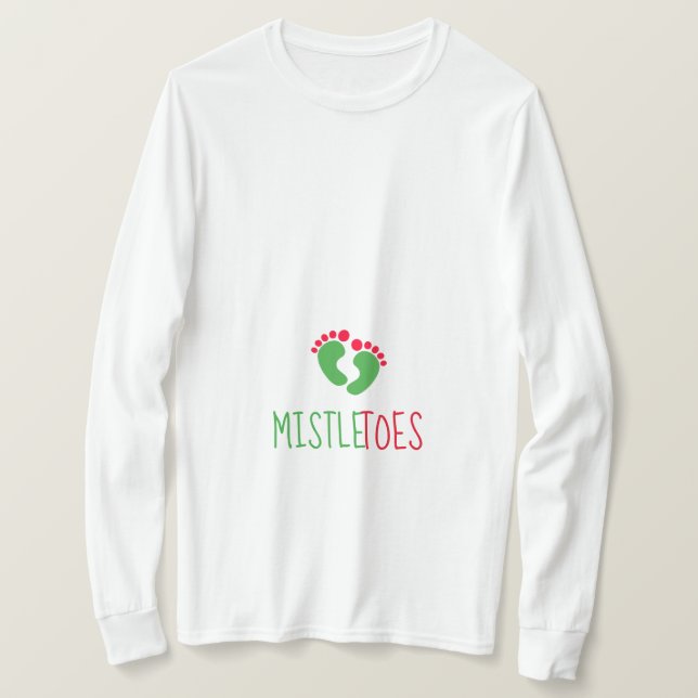 Pequeño MistleToes Maternidad Camiseta De Larga Ma (Anverso del diseño)
