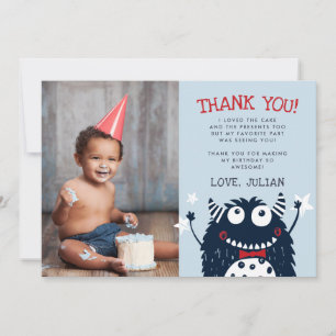 Pequeño Monstruo   Tarjeta fotográfica de agradeci