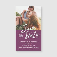 Pequeño morado Guardar el imán de invitaciones de