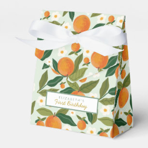 Pequeño Naranja de Cutie Caja de Favor del Primer