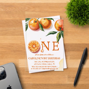 Pequeño Naranja de Cutie Primer Día Invitación a f
