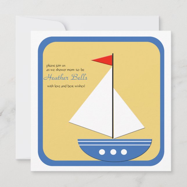 Pequeño navegador - invitación de Baby Shower (Anverso)