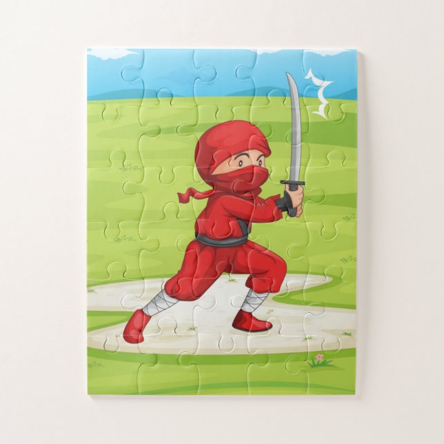 Pequeño Ninja Boy Design Jigsaw Puzzle (Vertical)
