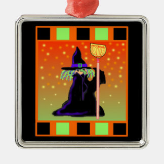 Pequeño ornamento de Halloween de la bruja