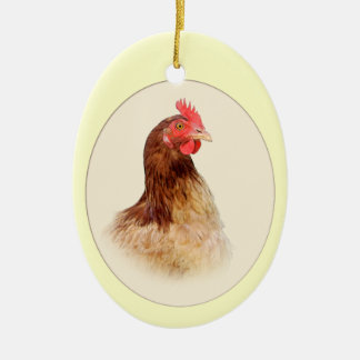 Pequeño ornamento de la gallina de Brown