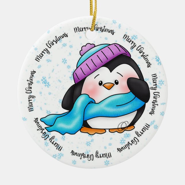 Pequeño ornamento navideño de Pepa Penguin de invi (Frente)
