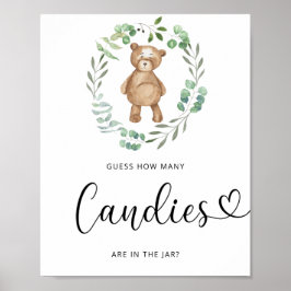 Pequeño oso oso adivina cuántos posters de caramel