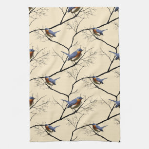 Pequeño pájaro azul, toalla de cocina modelada