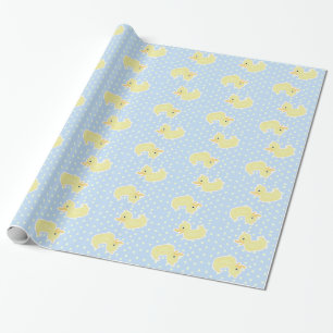 Pequeño papel de embalaje amarillo del pato (azul