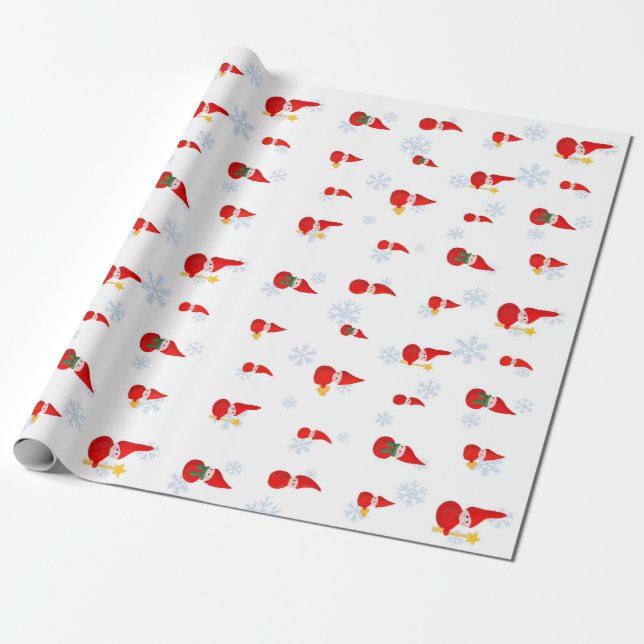 Pequeño papel de embalaje de Santas (Desenrollado)