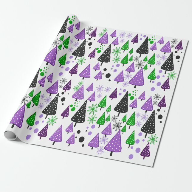 Pequeño papel de envoltura verde-púrpura (Desenrollado)