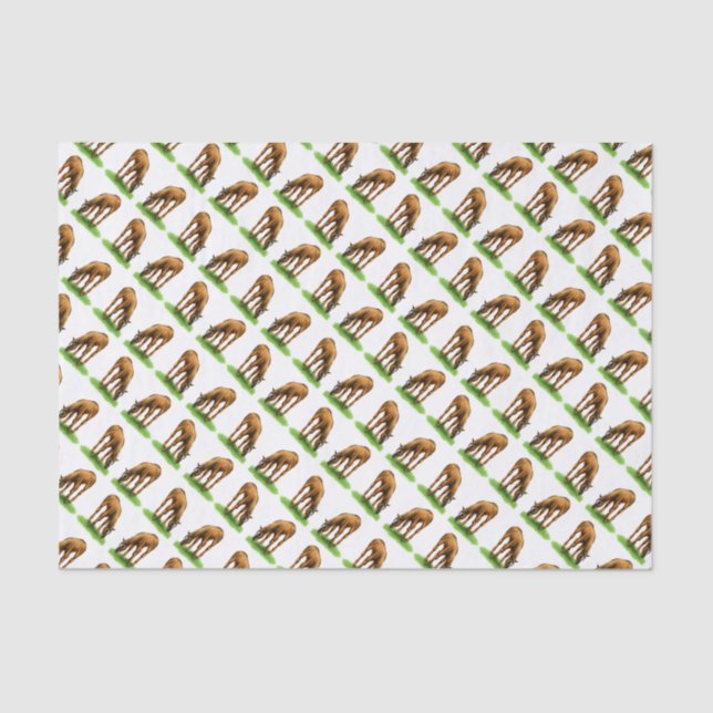 Pequeño papel seda de pasto del potro del caballo (Anverso)