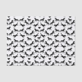 Pequeño papel seda negro de los caballos