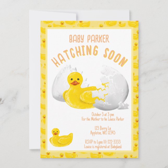 Pequeño pato que silba pronto la invitación de Bab (Anverso)