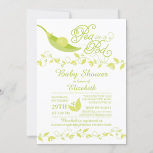 Pequeño Pea En Una Invitación De Baby Shower De Po