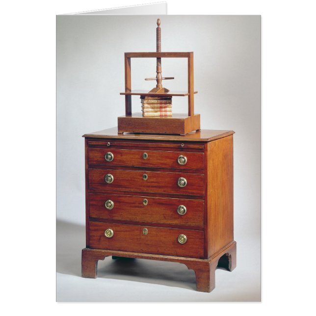 Pequeño pecho de cajones de caoba por Sheraton (Frente)