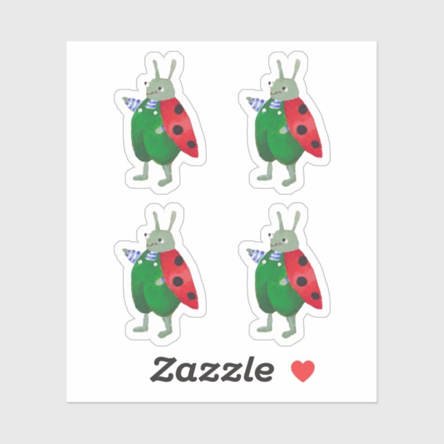 "Pequeño Pegatina de escarabajos budistas" (Hoja)