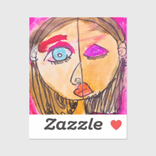 Pequeño Pegatina de Petite Picasso autorretrato