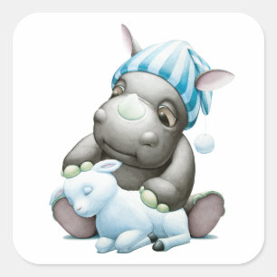 Pequeño Pegatina del rinoceronte bebé