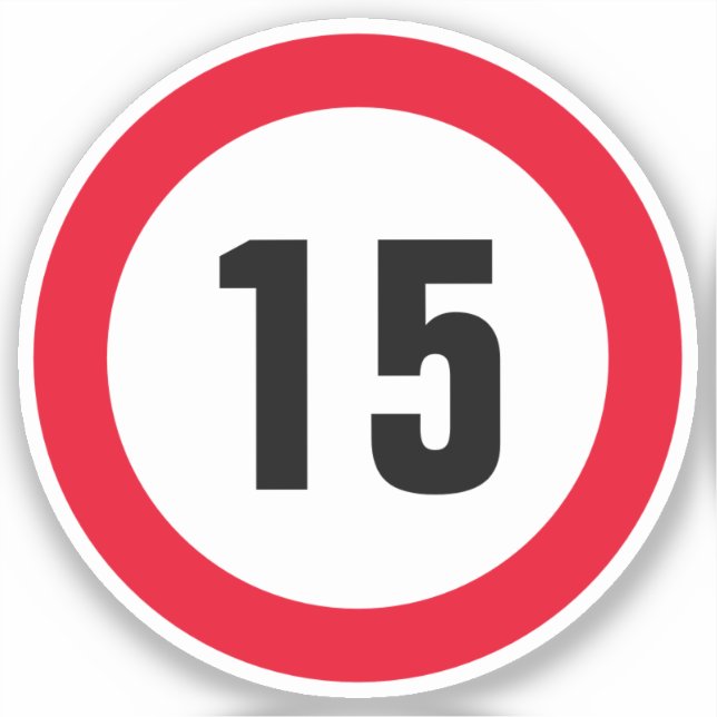 Pequeño pegatina vinílico de límite de velocidad d (Anverso)