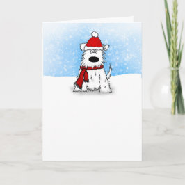 Pequeño perro de cachorro blanco feliz tarjeta de 