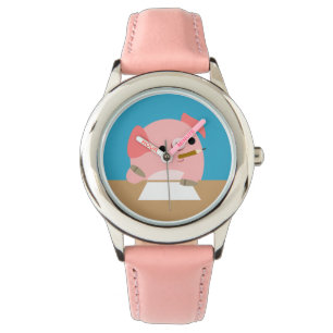 Pequeño Personalizado de cerdo reloj de "bloqueo d