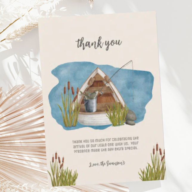 Pequeño pescador Baby Shower Gracias Tarjeta (Subido por el creador)
