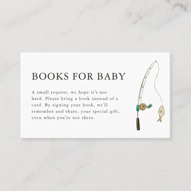 Pequeño pescador libro de Baby Shower para tarjeta (Anverso)
