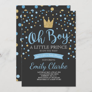 Pequeño príncipe Baby Shower invitación a ducha re
