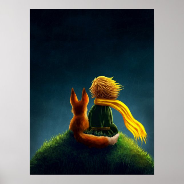 Pequeño Príncipe y Zorro. Ilustración de Arte para (Frente)