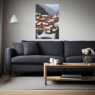 Pequeño pueblo italiano en la montaña Arte IA