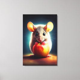 Pequeño ratón lindo con arte de cocina de manzana