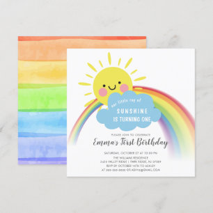 Pequeño Rayo De Invitación Al Cumpleaños Sunshine