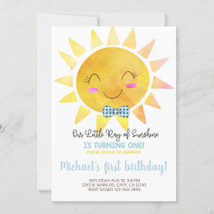 Pequeño rayo de la invitación de cumpleaños de Sun