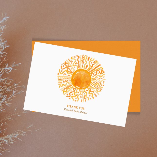 Pequeño rayo de sol bebé ducha tarjeta de agradeci (Subido por el creador)