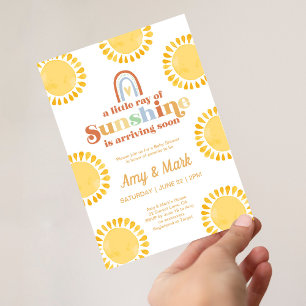 Pequeño rayo de sol boho invitación a la ducha de