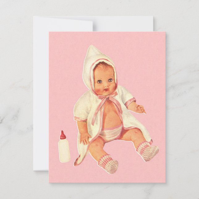 Pequeño regalo de Baby Shower retro vintage (Anverso)