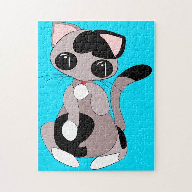 Pequeño regalo de rompecabezas de gato (Vertical)