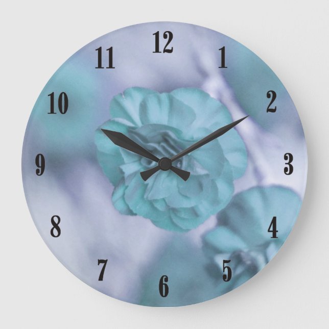 Pequeño reloj de pared de flores azules (Anverso)