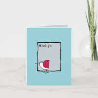 Pequeño Robin gris Gracias Tarjeta de Nota