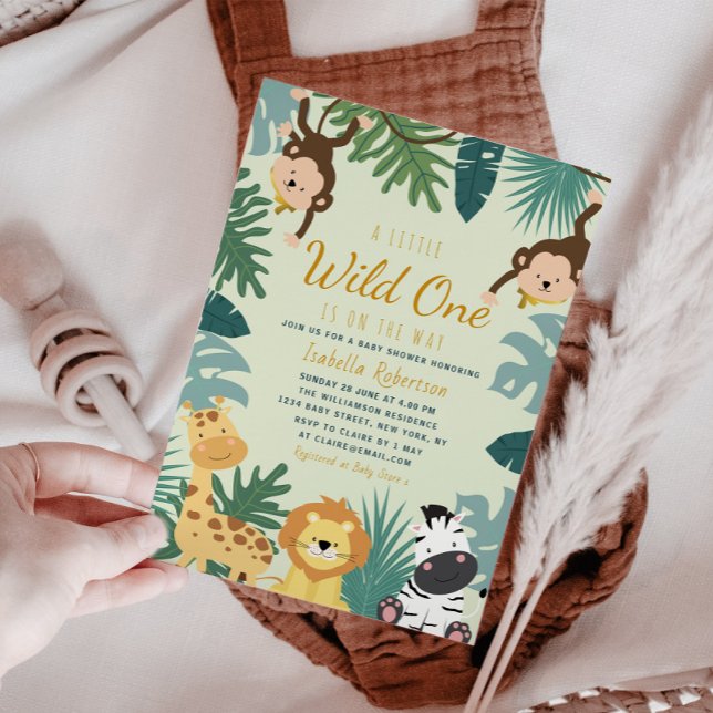 PEQUEÑO SALVAJE UNO | invitación de ducha de bebé  (Subido por el creador)