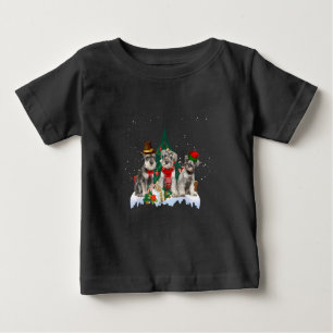 Pequeño Schnauzer Navidades de perro camiseta