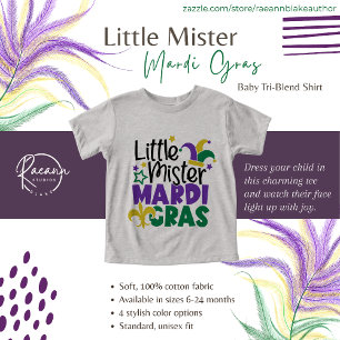 Pequeño señor Mardi Gras bebé/ niñita camiseta