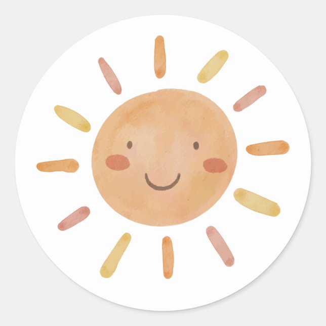 Pequeño Sunshine Cumpleaños Pastel Topper Pegatina (Anverso)