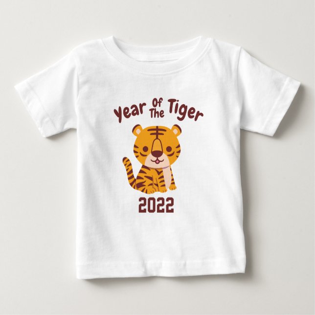 Pequeño tigre, Año de la camiseta del bebé del tig (Anverso)